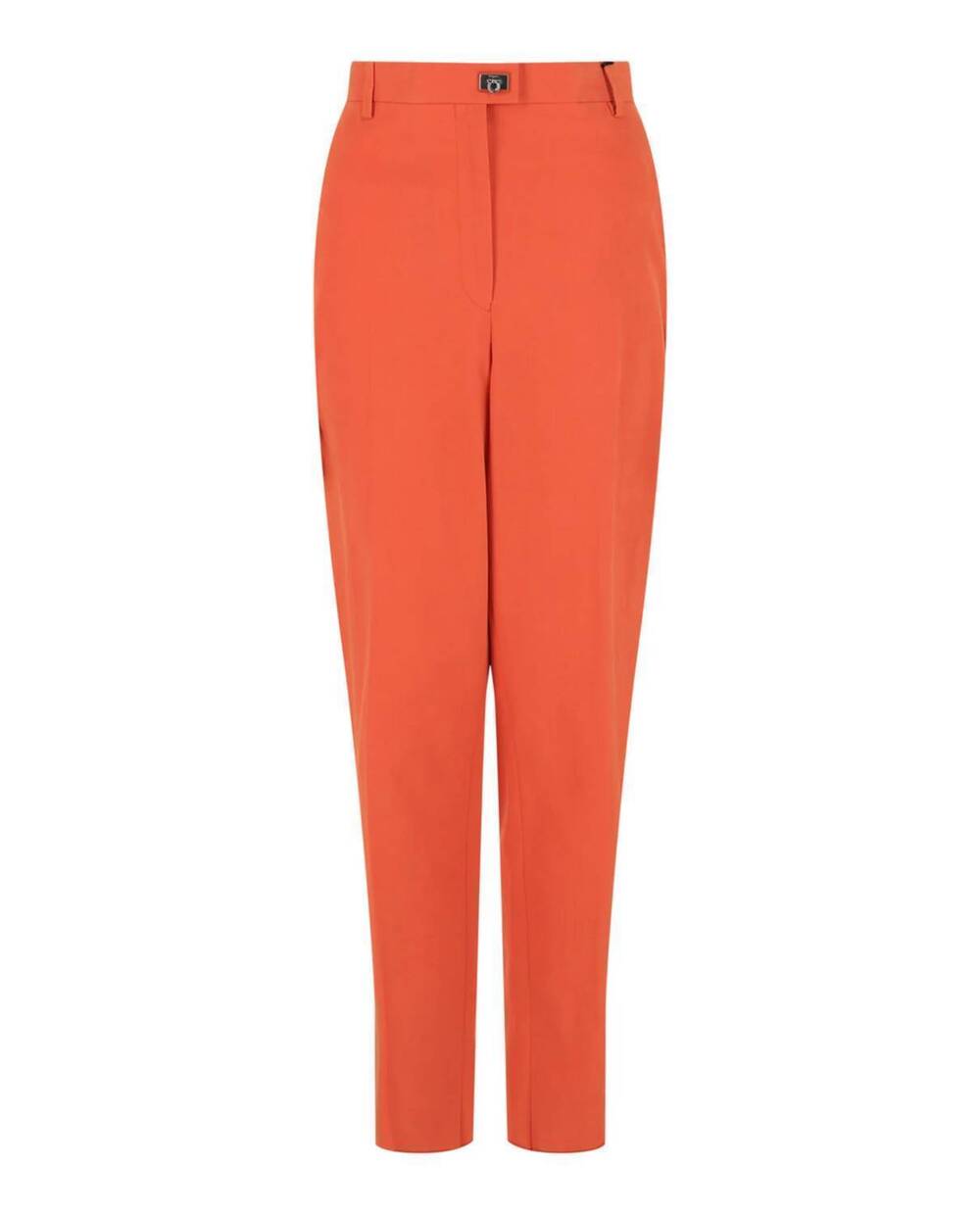 NEW SALVATORE FERRAGAMO women's gancini-plaque straight-leg trousers in orange